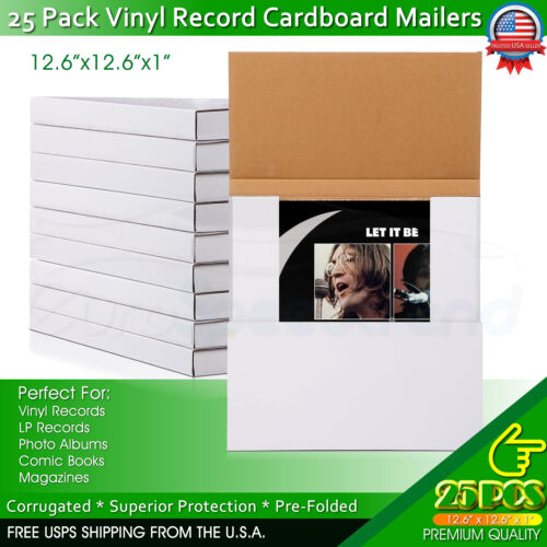 Vinyl Record Mailer LP White Shipping Boxes 12″ Album Book Cardboard Storage Box