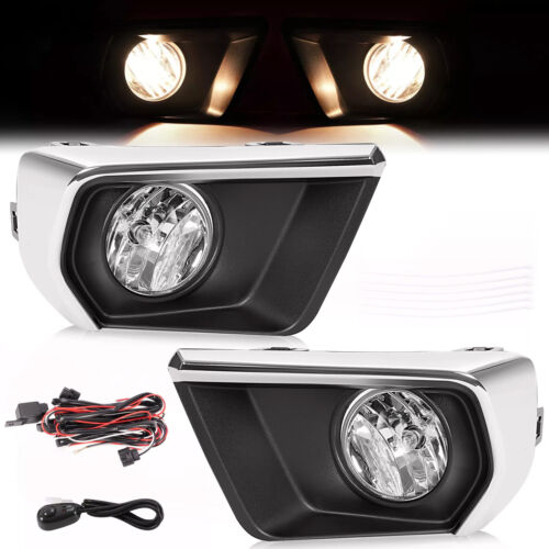 For Chevrolet Colorado 2021-2022 Clear Fog Lights w/ Chrome Bezel Wires Switch