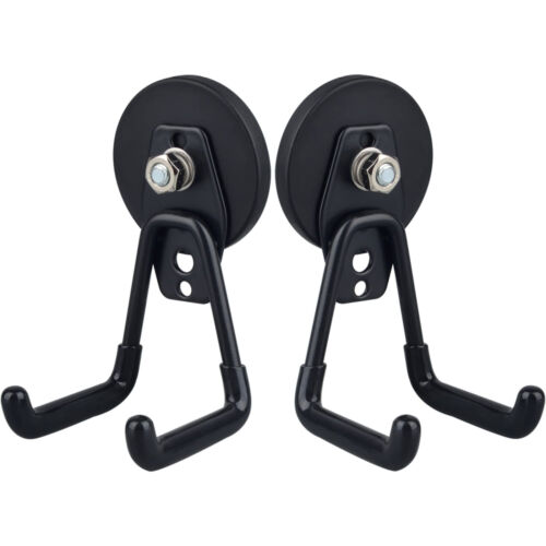 2PC Garage Black Magnetic Hooks Storage Metal Utility Organizer Tool Hanger