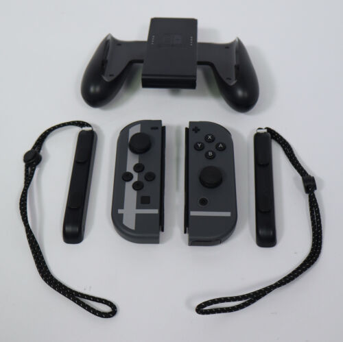 Pair of Switch Smash Brothers Joy-Cons with grip and straps for Nintendo Switch