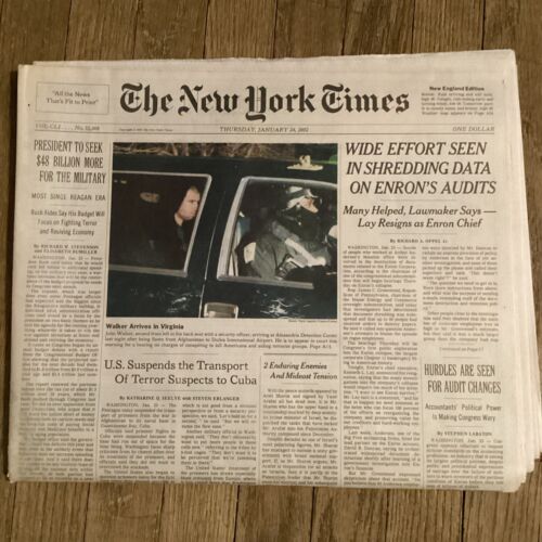 Jan 23, 2002 New York Times Bush Seeks $48 Billion More For The Military