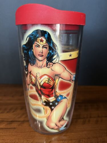 TERVIS insulated Wonder Woman Tumbler With Red Lid, 16 Ounce, DC COMICS 14-17