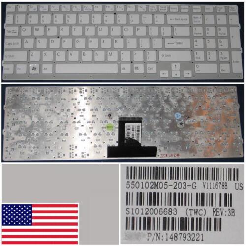 Keyboard Qwerty US SONY VAIO VPC-EB, V111678B, 148793221, 550102M05-203-G White