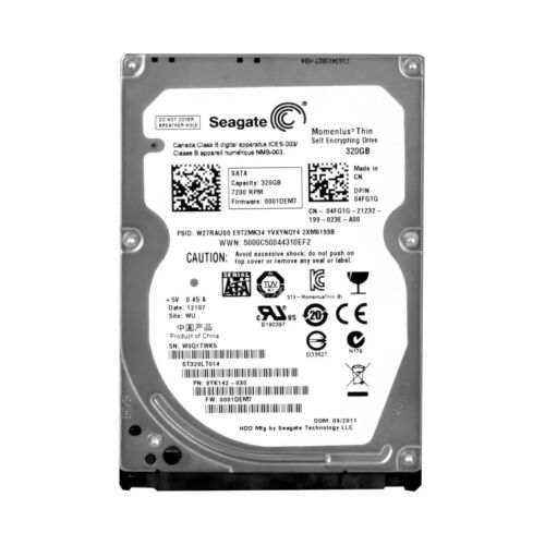 SEAGATE THIN 320GB 7200 RPM 16MB SATA II 2.5″