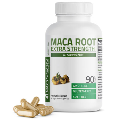 Bronson Maca Root Extra Lepidium Meyenii, Non-GMO 120 Vegetarian Capsules