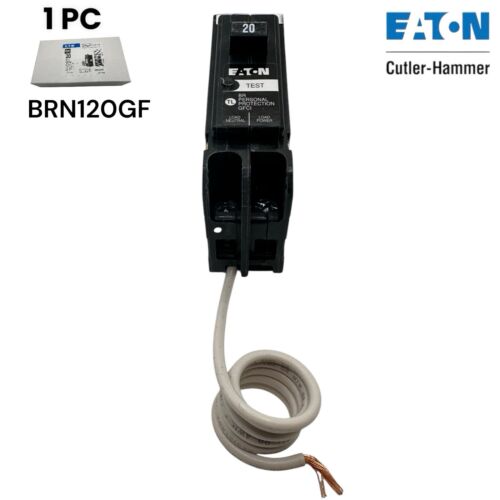 1 PC NEW Eaton BRN120GF 20 Amp 1 Pole GFCI Ground Fault Breaker -GFI breaker