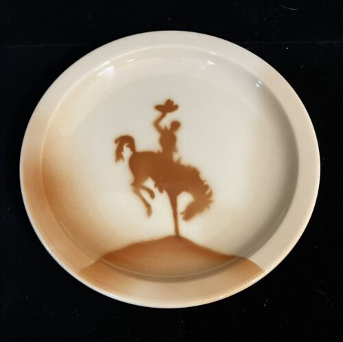 Adobe Ware Syracuse China Western Theme Bucking Bronc Wyoming Small Plate Nice!