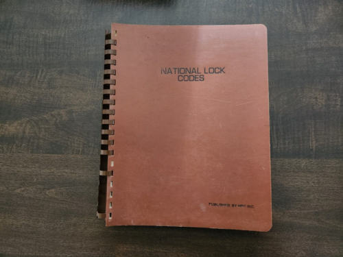 Locksmiths – Vintage HPC National Lock Key Codes book from 1969