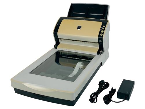 Fujitsu FI-6240Z Flatbed High Speed Document Scanner w/Adapter NO FLATBED COVER