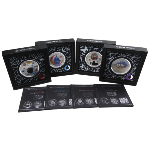 DROP THE COINS: Imagination Set Augmented Reality 1oz Silver Coins 4-Coin Set