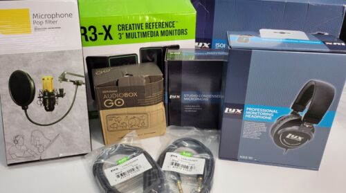 Presonus Audiobox Go Audio Interface Bundle, Isolation Shield, Studio Monitors