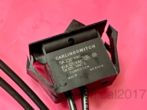 2pcs Carling ON-OFF Wired Rocker Switch, SPST, 10A/5A, 125/250VAC, 1/2HP, LOT