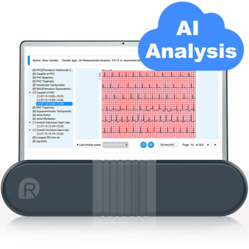 Holter Monitor 24 hours EKG Monitor ECG Recording PC Software Free AI Analysis