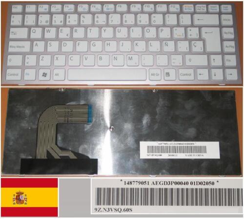 Spanish Qwerty Keyboard SONY VAIO VPC-S AEGD3P00040 9Z.N3VSQ.60S 148779051 White