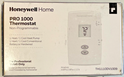 Honeywell Home TH1100DV1009 PRO Non-Programmable, Heat Only, Vertical Therm