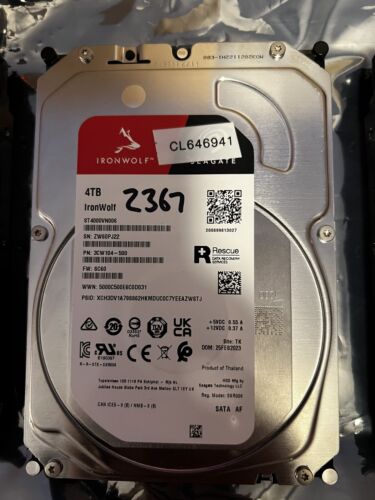 Seagate IronWolf 4TB, Internal, 3.5 in ST4000VN006, 2367 Hours, DOM: 25FEB2023