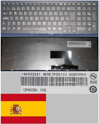 Spanish Qwerty Keyboard SONY VAIO VPC-EE 9Z.N5CS0.10S 148933241 Black Frame