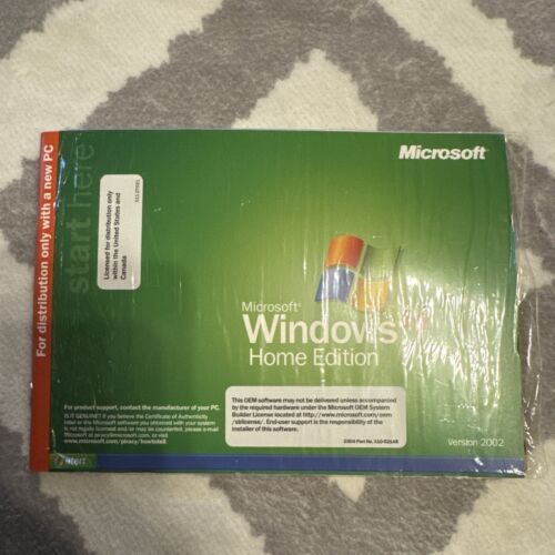 Microsoft Windows XP Home Edition Software Reinstall Disk 2002