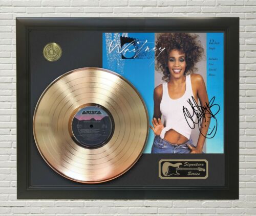 Whitney Houston Framed LP Record Reproduction Signature Display  “M4”