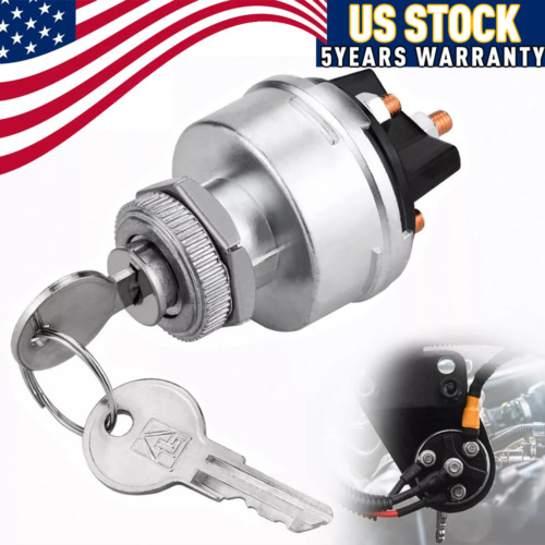 Universal Ignition Key Starter Switch With 2 Keys For Car Tractor Trailer US