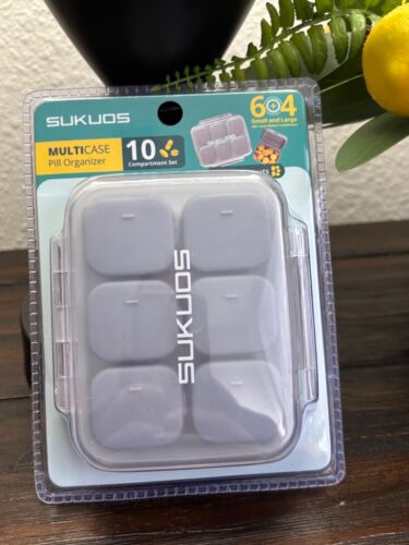 Sukuos Daily Use Pill Organizer, 1 Pack, Large Capacity Travel Box