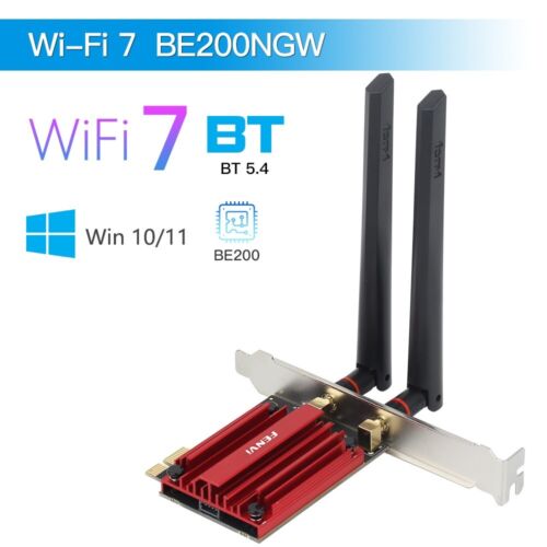 WiFi 7 BE200 PCI-E WiFi Card Desktop PCIe Network WiFi Bluetooth 5.4 PC Adapter