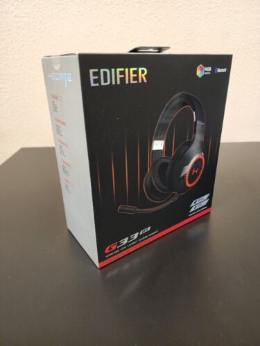 Edifier Hecate G33BT Bluetooth Gaming Headset Black Removeable Mic RGB Open Box