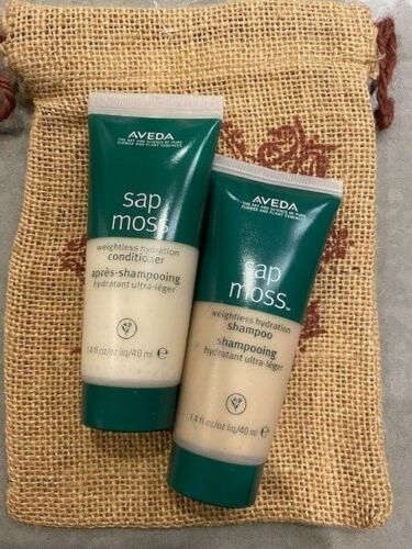 AVEDA 2 travel size Sap Moss GIFT PACK shampoo conditioner BAG