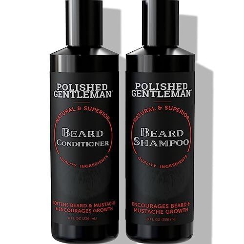 Polished Gentleman Beard Wash and Conditioner Set – Softens and Strengthens – Be