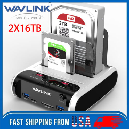 Wavlink USB3.0 to SATA External Hard drive Docking Station for 2.5/3.5″ HDD/SSDs