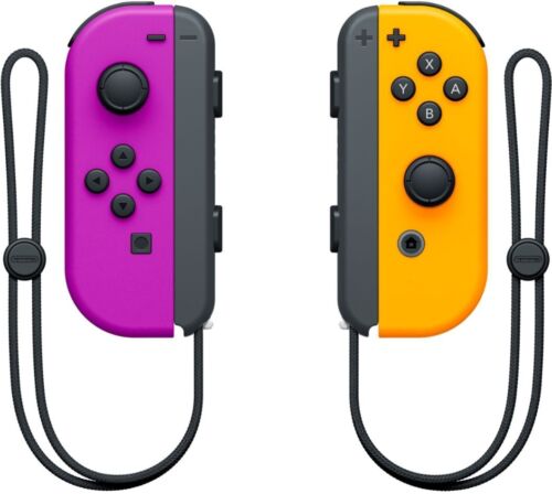 Genuine Nintendo Switch Neon Purple/Neon Orange with Wrist Straps – Open Box