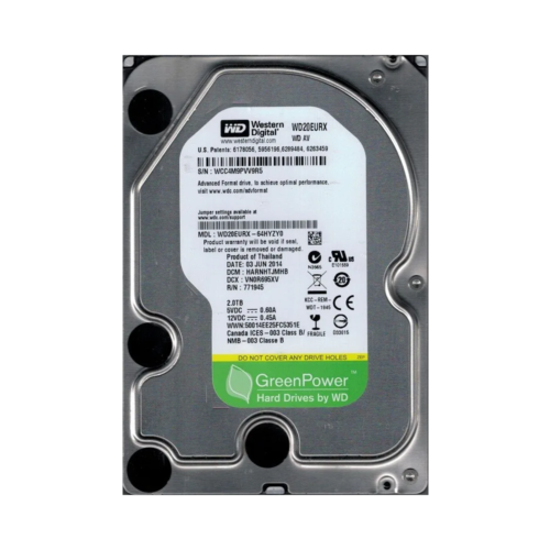 Western Digital WD20EURX-64HYZY0, AV-GP 2TB 3.5″ Internal Hard Drive