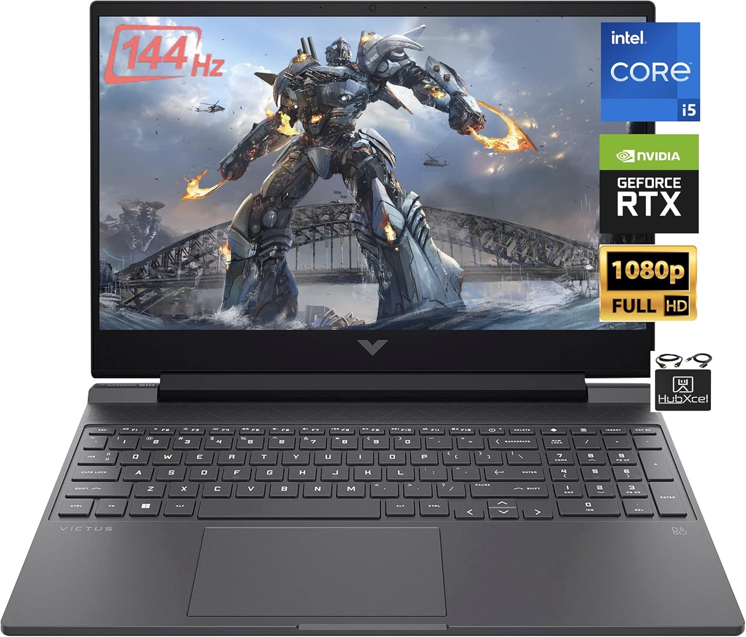 HP 2022 Victus 15.6″ FHD IPS 144Hz Gaming Laptop, NVIDIA GeForce GTX 1650, Hexa-Core Intel i5-12450H (Upto 4.4GHz, Beat i7-11370H), 16GB RAM, 1TB PCIe SSD, Backlit KB,WiFi 6, Win 11+HubxcelAccessory