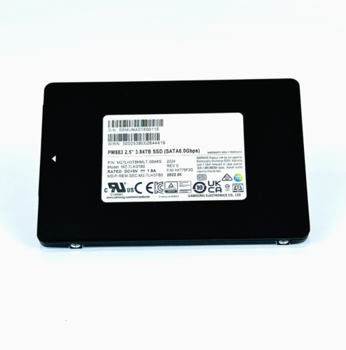 Samsung SSD PM883 MZ-7LH3T80 3.84TB 2.5″ SATA 6.0Gps Solid State Drive