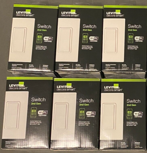 6x Leviton Decora Smart Switch 2nd gen, D215S, No Hub Required, New, Sealed