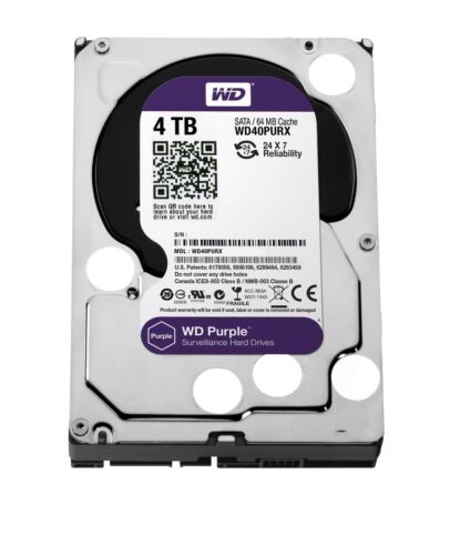 Western Digital Purple HDD 4TB,Internal 5400 RPM,3.5 inch (WD40PURX) Hard Drive