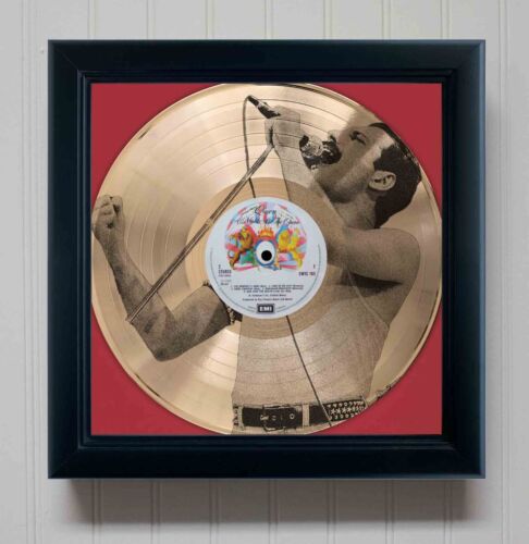 Freddie Mercury Bohemian Rhapsody Gold Record Etched LP Shadowbox Display