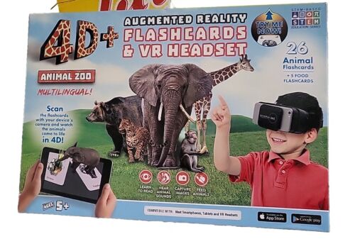 ReTrak 4D+ Augmented Reality VA Headset Animal Zoo Bundle 26 Animal Flashcards