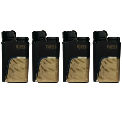 DJEEP Pocket Lighters – Bold GOLD – 4 Count Pack of Disposable Lighters