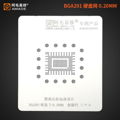 Amaoe BGA291 SSD HDD BGA Stencil Nand Flash Chip Hardisk IC Reballing Tin Plant