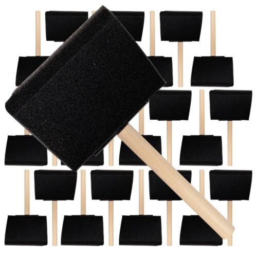 24Count – 4″ Disposable Poly Foam Brushes for All Paints, Stains, Varnish & Glue