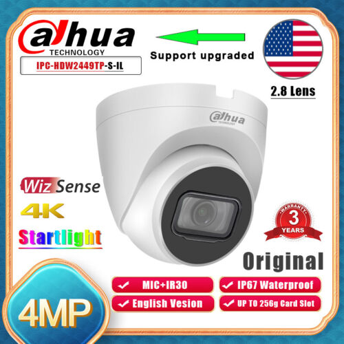 Dahua 4MP AI IPC-HDW2441T-S IP Camera POE IR Starlight CCTV Home Wizsense MIC