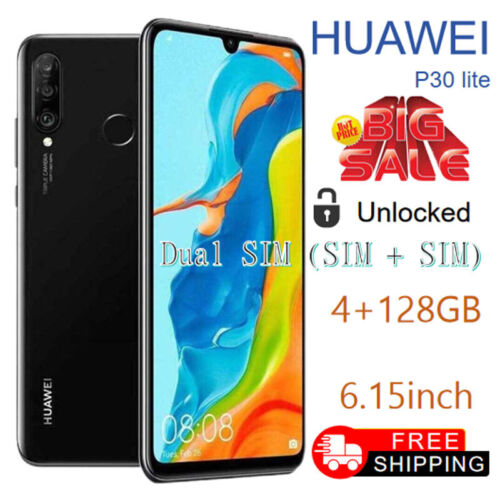 Unlocked Huawei P30 Lite 6.15”Android 4+128GB New Sealed – Big Sale  BLACK