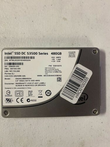 Intel 2.5″ 480GB  SSD SOLID STATE SSD Drive SATA, S3500 S3510 S3520 etc. mixed