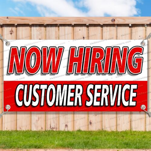 NOW HIRING CUSTOMER SERVICE Advertising Vinyl Banner Flag Sign Many Sizes USA