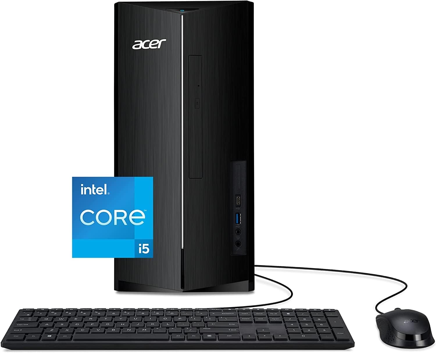 acer Aspire TC Desktop (2022) | 12th Intel i5-12400 6-Core 4.40 GHz | Intel UHD Graphics 730 | 16GB DDR4 512GB NVMe SSD + 1TB HDD | DVD Writer WiFi 6 Bluetooth RJ45 HDMI | Windows 10 | TLG 32GB USB