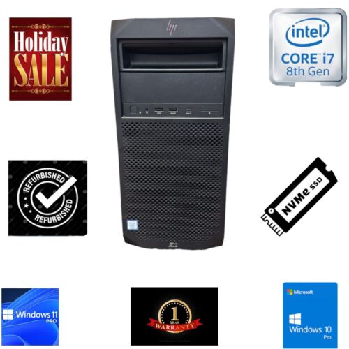 HP Z2 G4 Tower PC COMPUTER Workstation 3.20GHz i7-8700 up to 64GB & 2TB NVME M.2