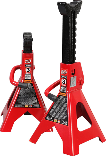 T43202 Torin Heavy Duty Steel Jack Stands: 3 Ton (6,000 Lb) Capacity Car Lifting