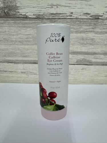 NEW NIB 100% Pure Coffee Bean Caffeine Eye Cream 1 fl oz Dark Circles & Puffines