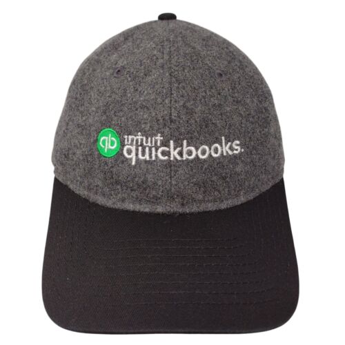 Intuit Quickbooks Slideback Hat Gray OSFA Adjustable 6 Panel New Era Wool Blend